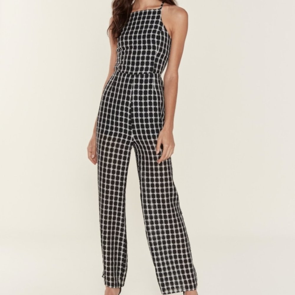 Finders Keepers Black Check Picnic Jumpsuit (4)